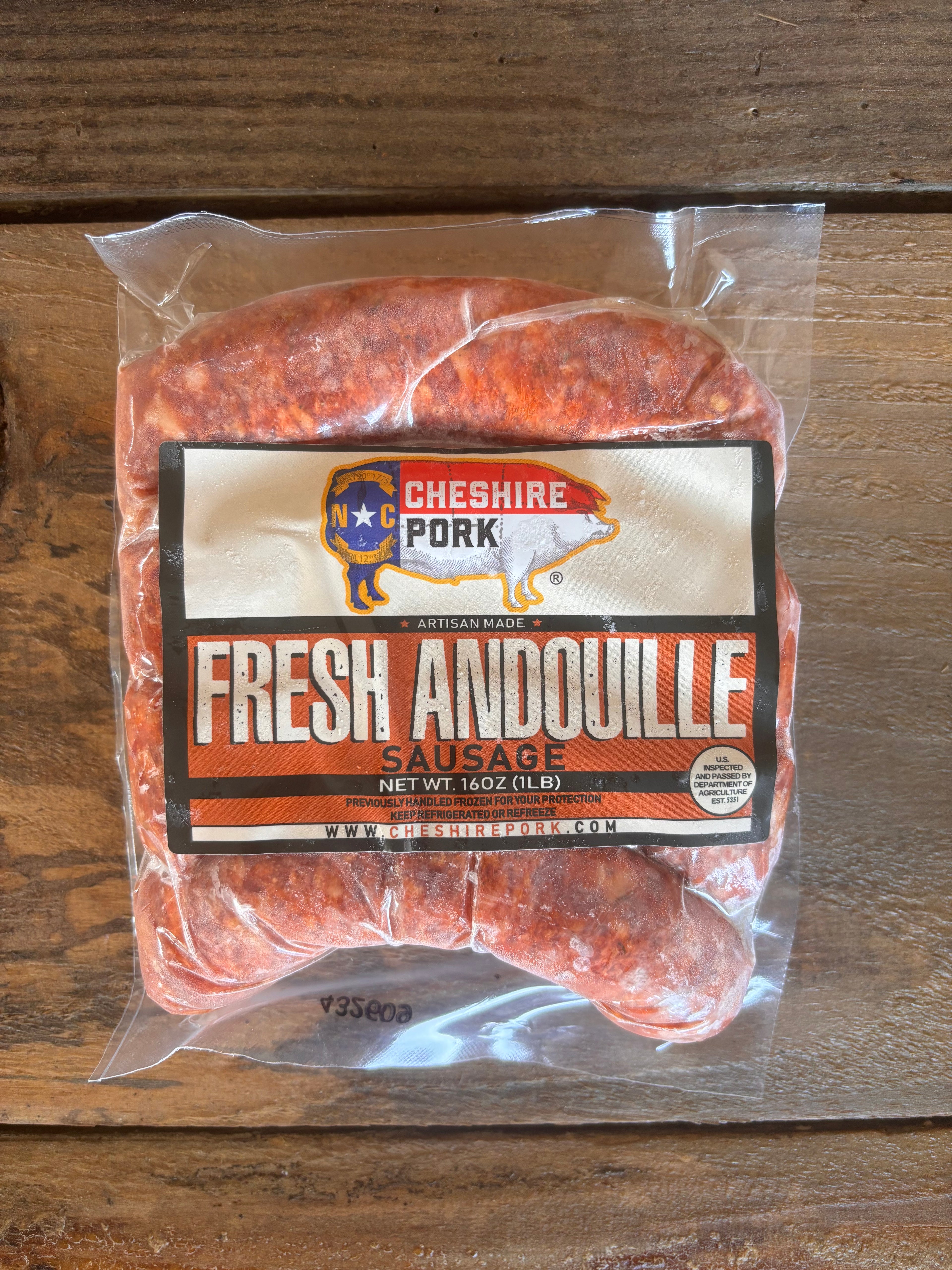 Pork - Andouille Sausage links approx 15-17 oz - LOCAL