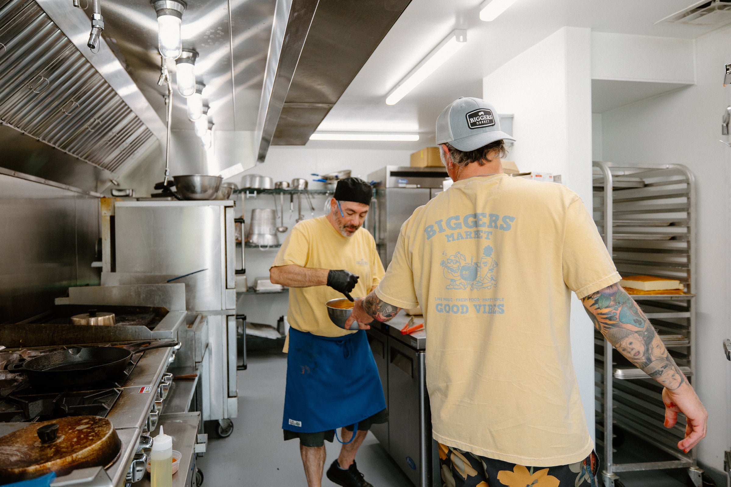 A family-style meal prepared by the Biggers kitchen