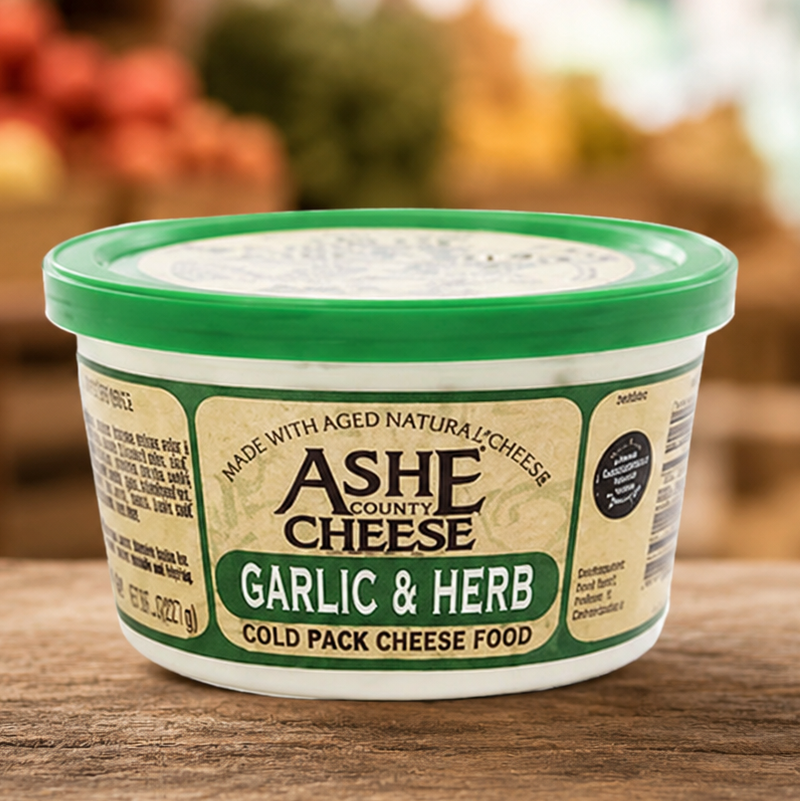 Ashe County Cheese Spread 8oz - Garlic and Herb - LOCAL