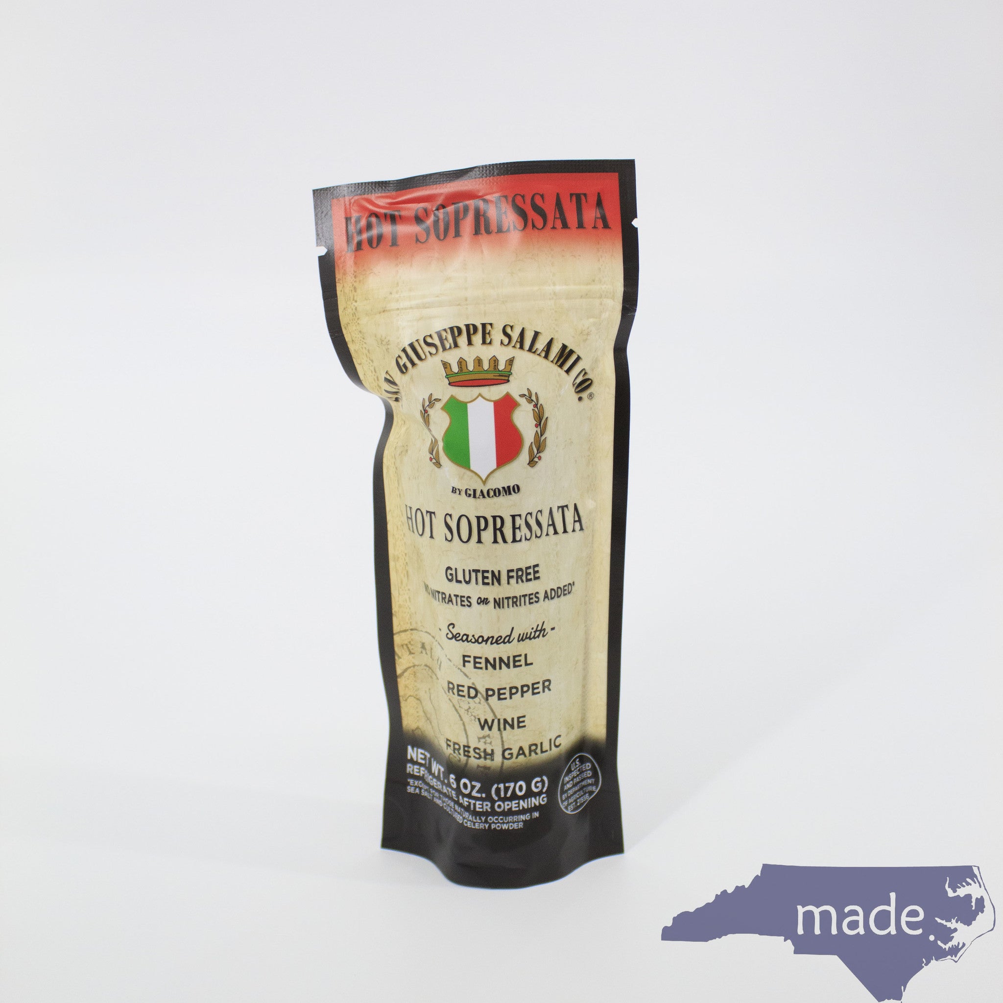 Pork - Salami Hot Sopressata 6 oz LOCAL
